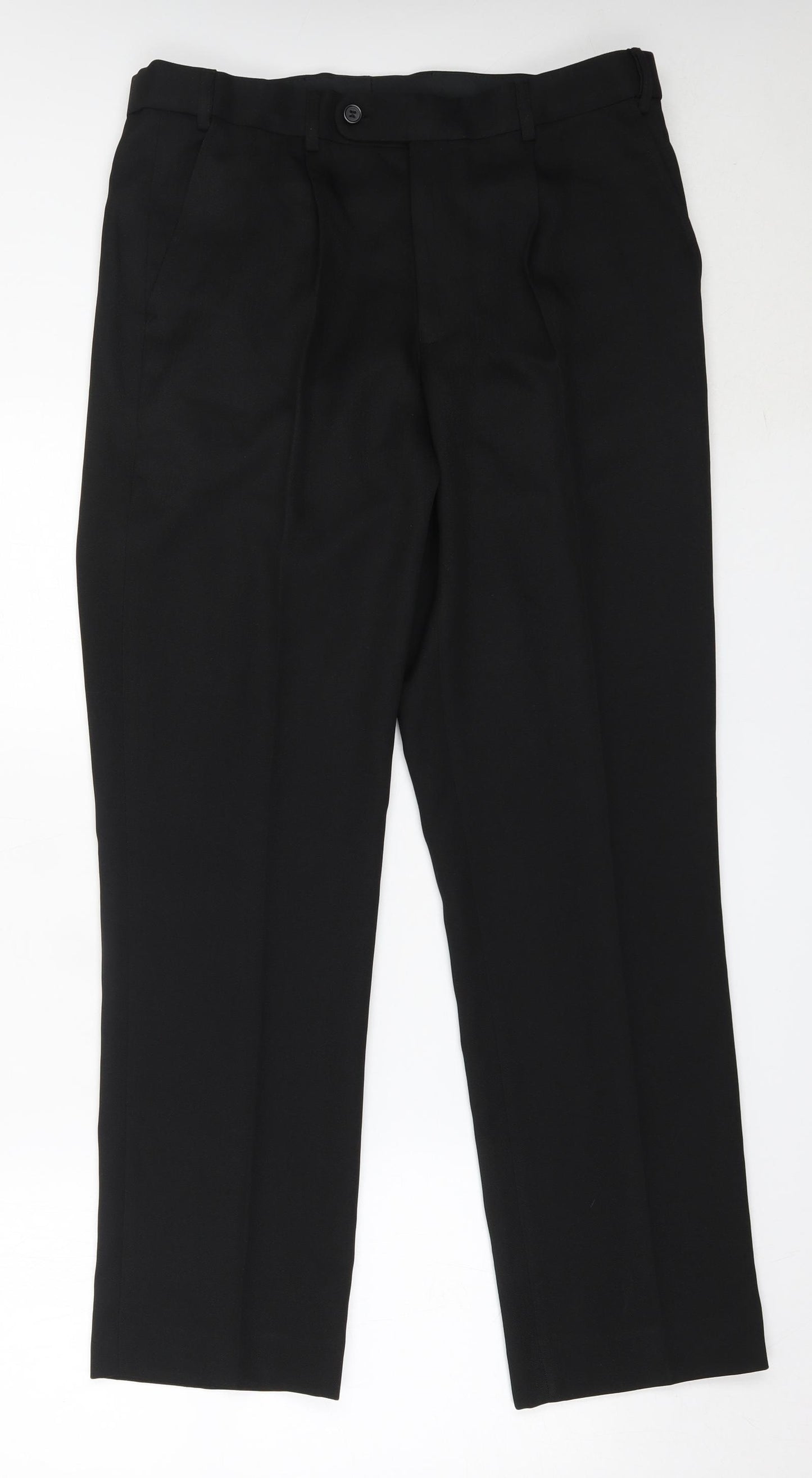 Matalan Mens Black  Polyester Trousers  Size 34 in L31 in Regular