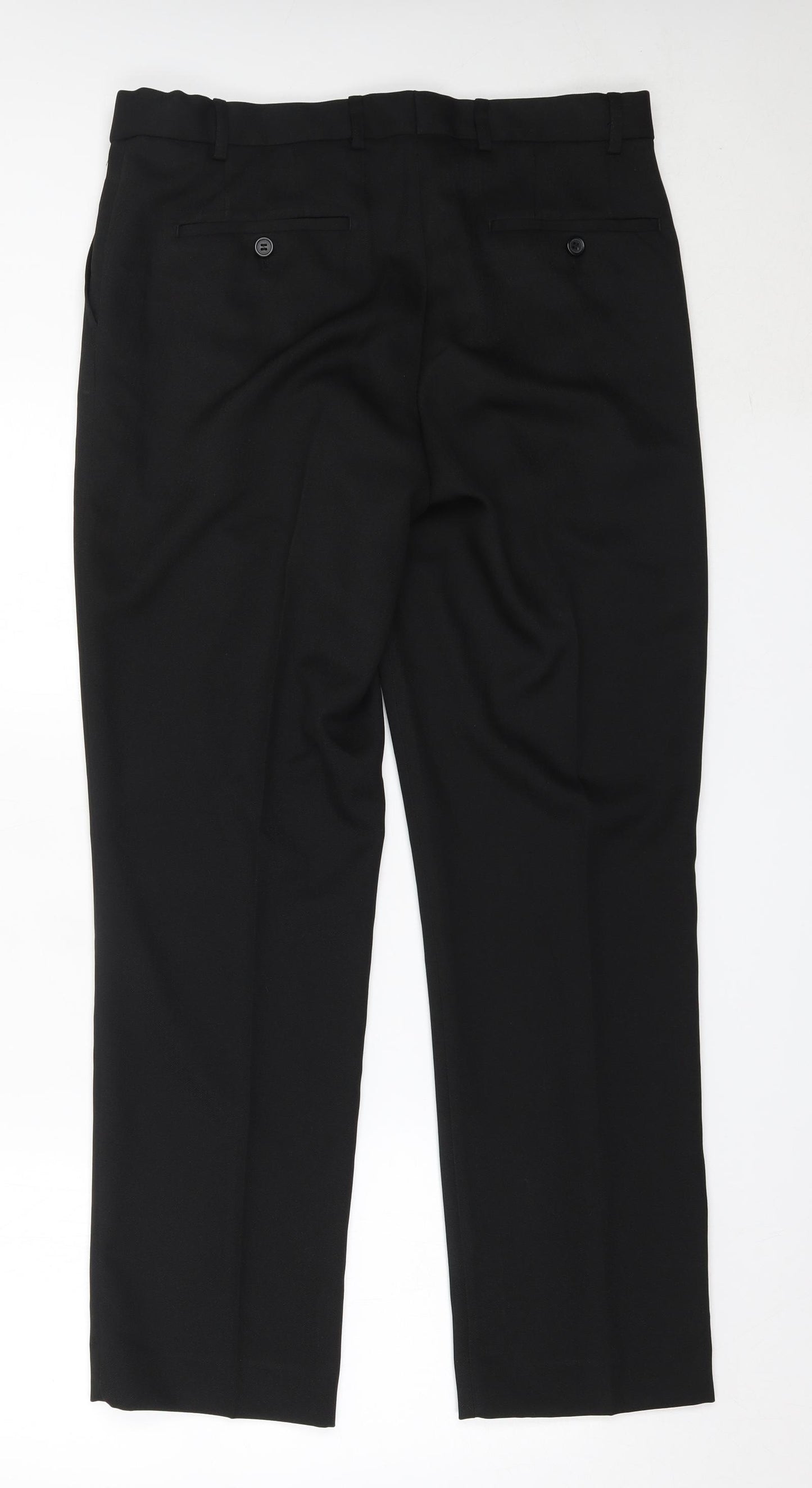 Matalan Mens Black  Polyester Trousers  Size 34 in L31 in Regular