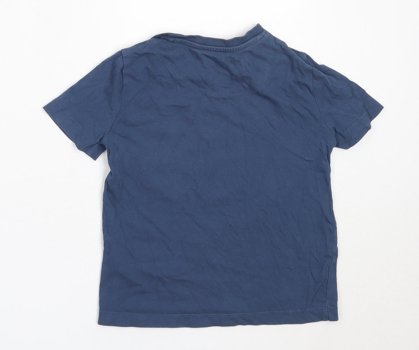 US Polo Assn. Boys Blue  Cotton Basic T-Shirt Size 3-4 Years Round Neck