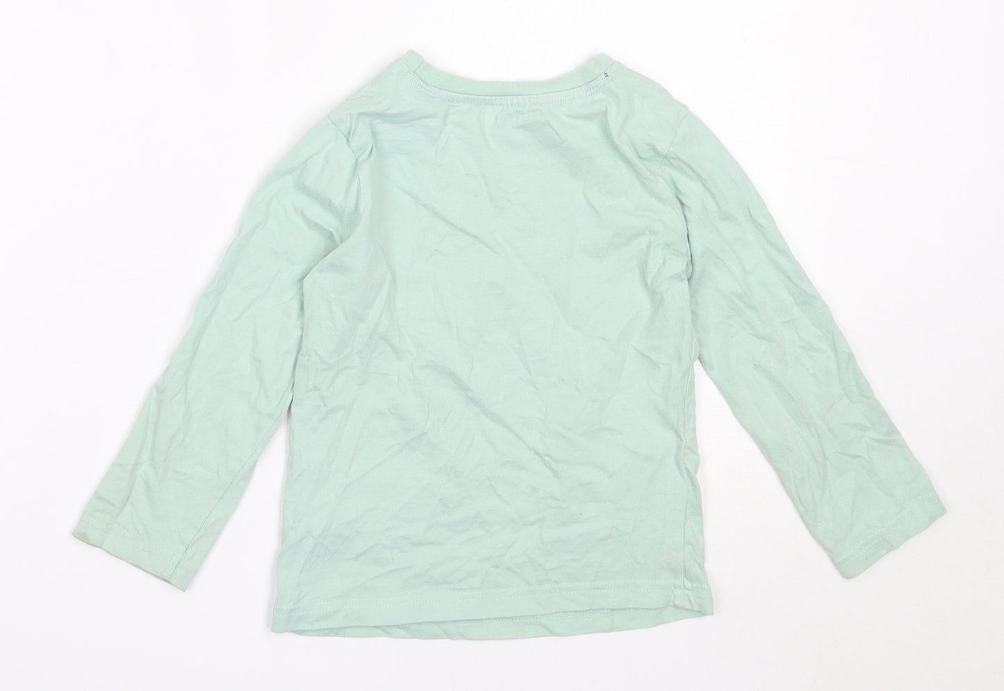 Nutmeg Boys Green  Cotton Basic T-Shirt Size 3-4 Years Round Neck