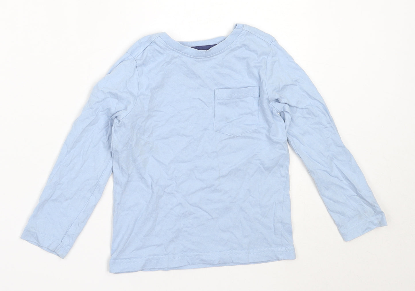 Nutmeg Boys Blue  Cotton Basic T-Shirt Size 3-4 Years Round Neck