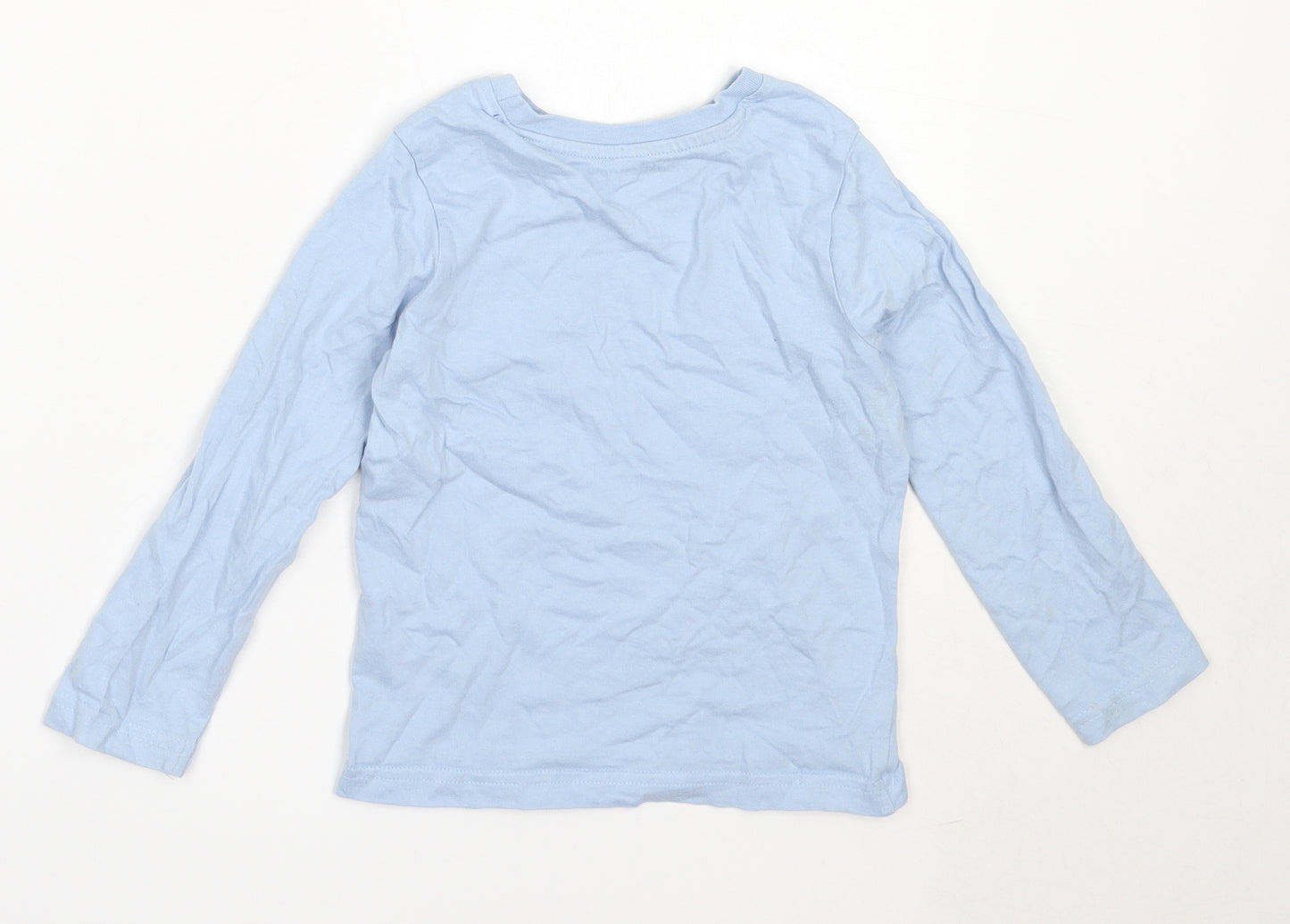 Nutmeg Boys Blue  Cotton Basic T-Shirt Size 3-4 Years Round Neck