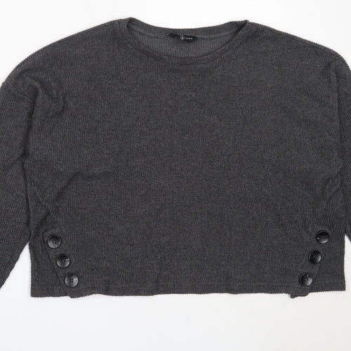 New Look Womens Grey Round Neck  Polyester Pullover Jumper Size L