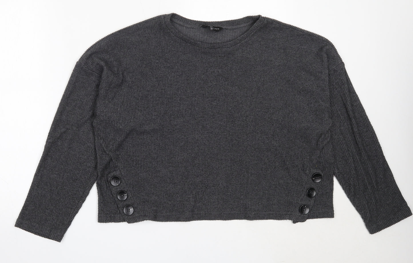 New Look Womens Grey Round Neck  Polyester Pullover Jumper Size L