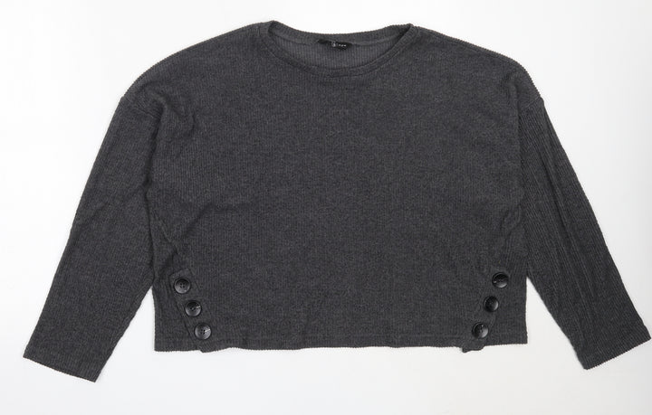 New Look Womens Grey Round Neck  Polyester Pullover Jumper Size L