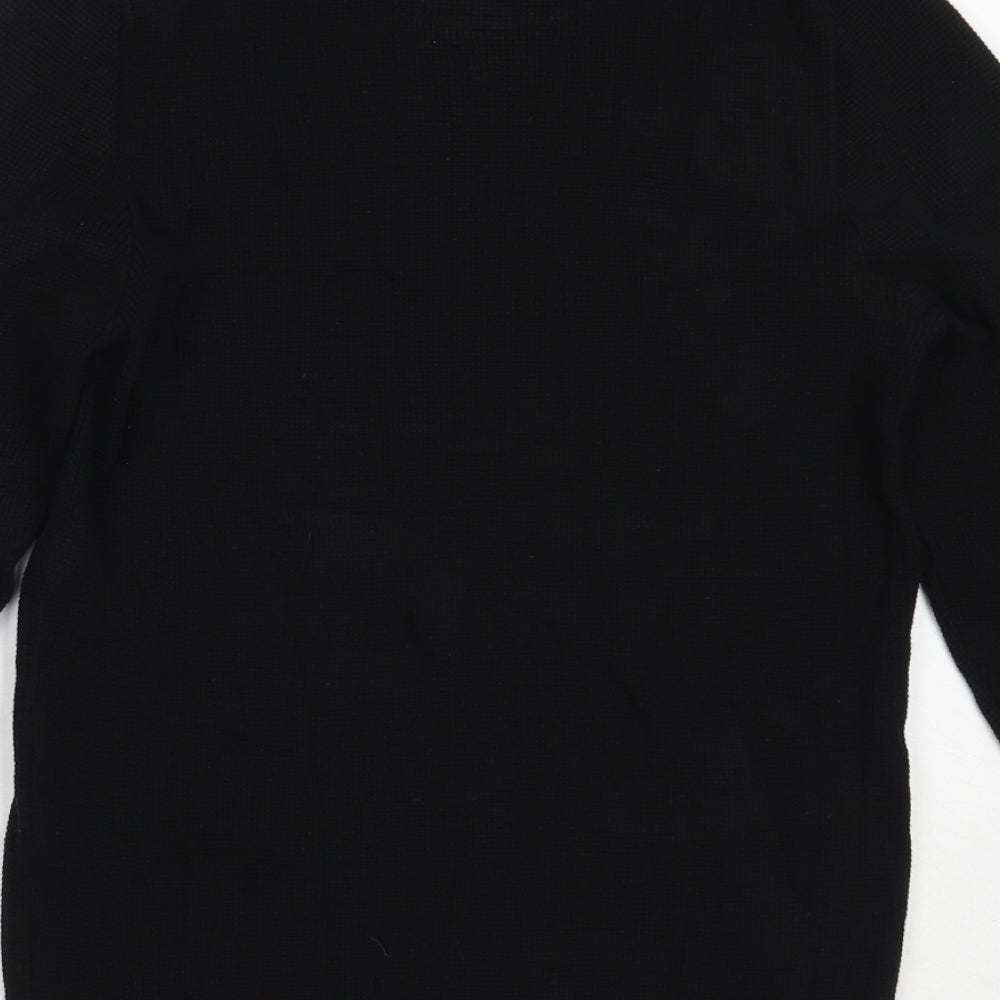 NEXT Mens Black Collared  Cotton Pullover Jumper Size M