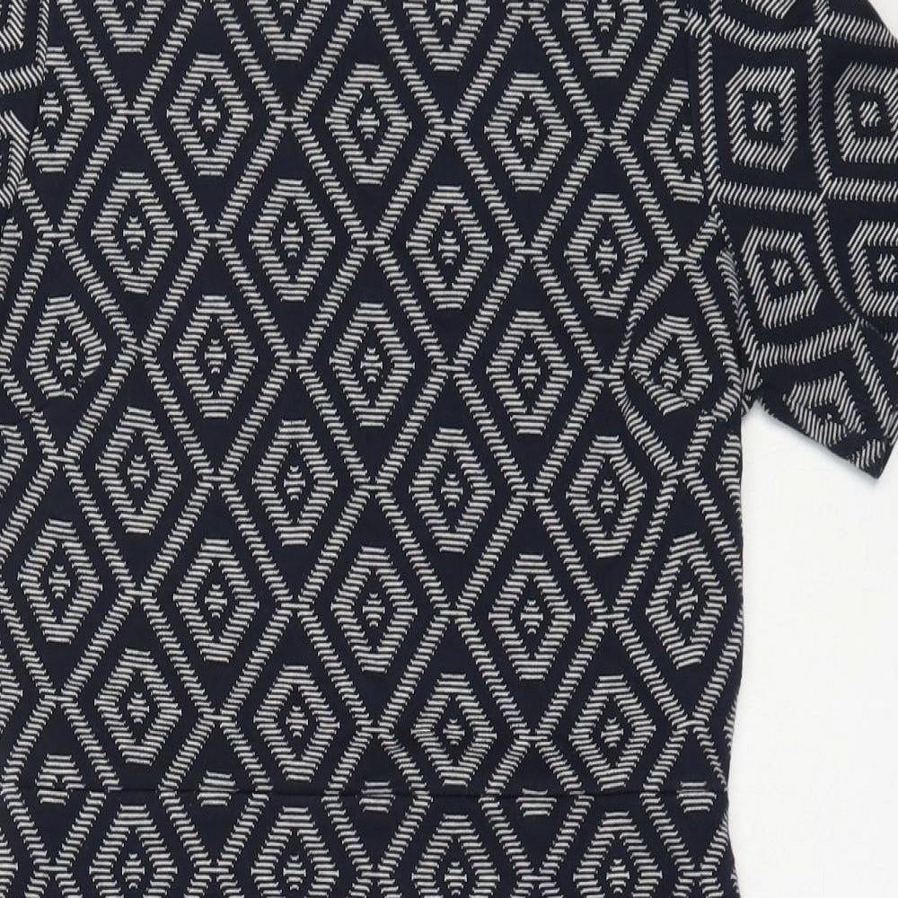 NEXT Womens Blue Geometric Polyester Shift  Size 8  Square Neck