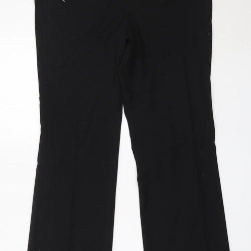 Marks and Spencer Womens Black  Polyester Trousers  Size 12 L30.5 in Regular