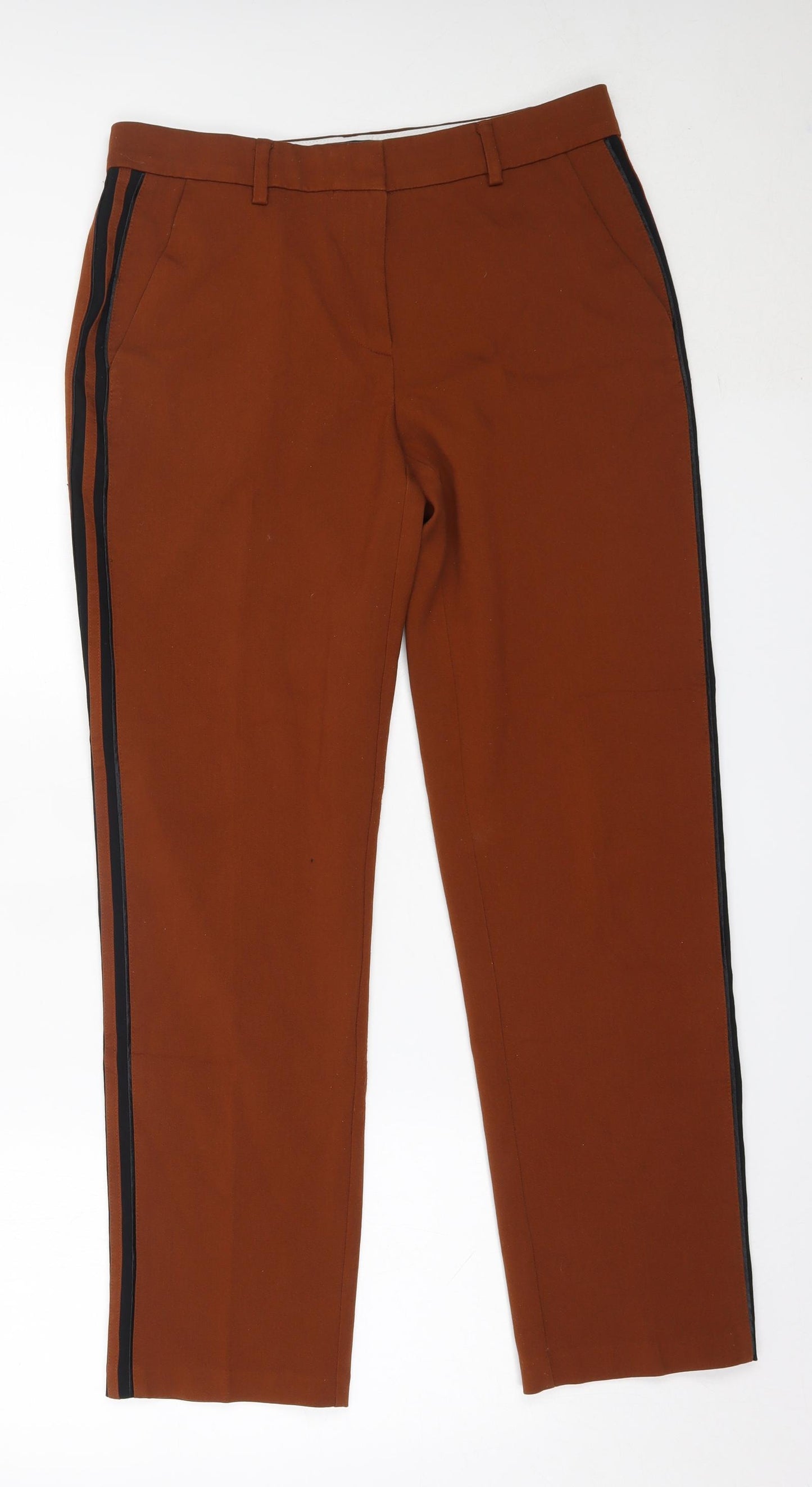 Marks and Spencer Womens Brown  Polyester Trousers  Size 12 L30.5 in Regular