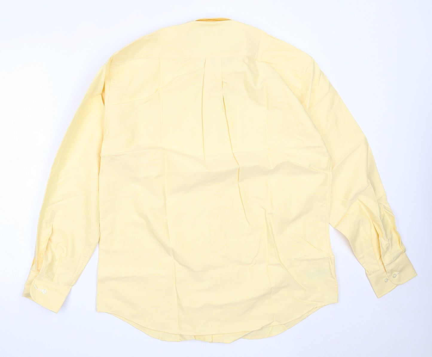 Marks and Spencer Mens Yellow  Cotton  Button-Up Size 15.5 Collared