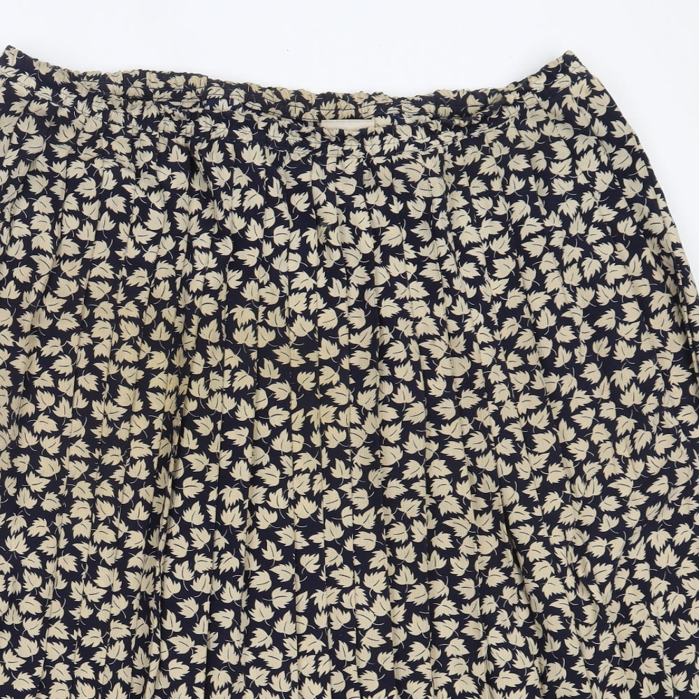 Marks and Spencer Womens Blue  Polyester Flare Skirt Size 20