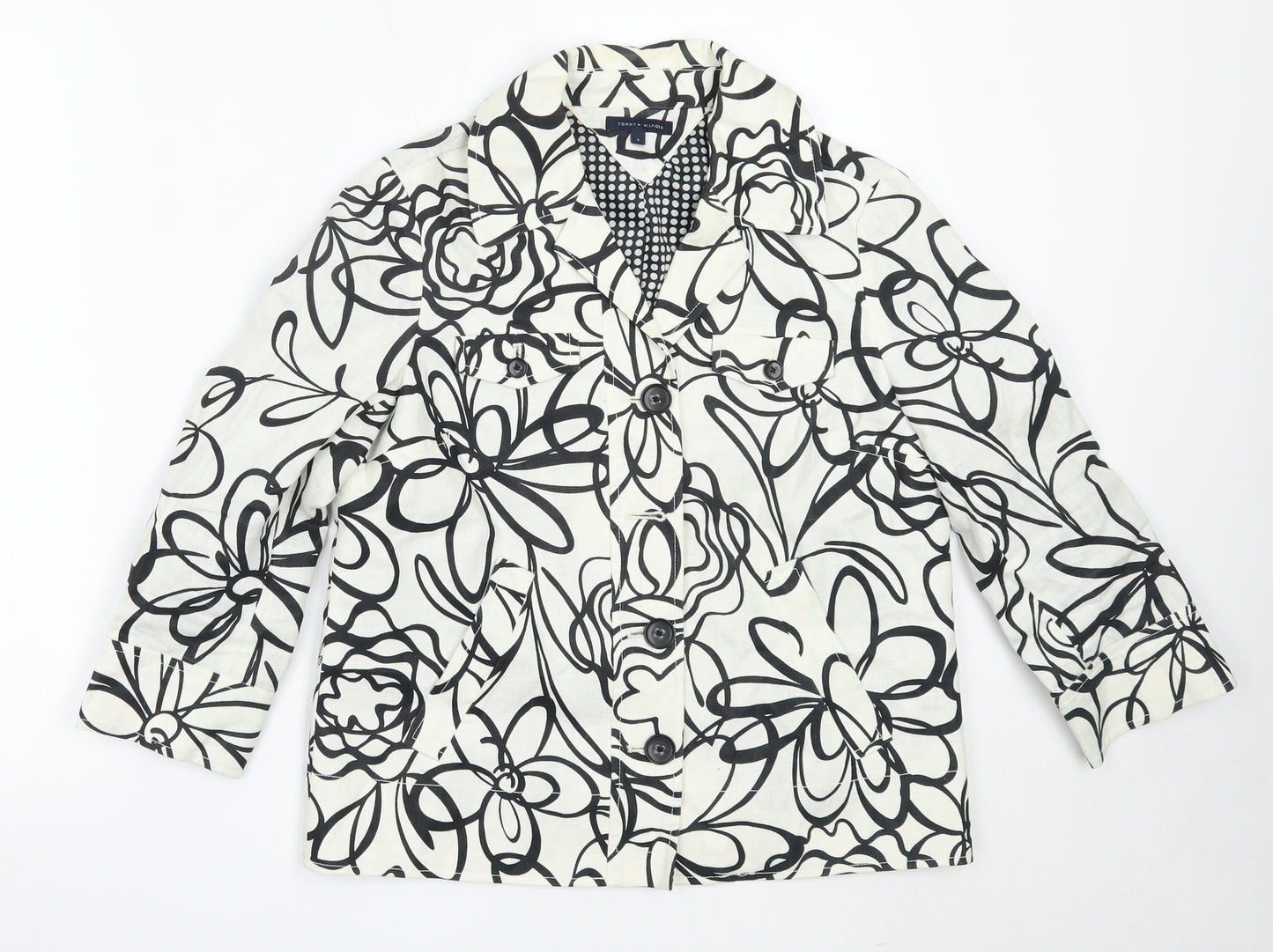 Tommy Hilfiger Womens Ivory Floral  Jacket  Size 6