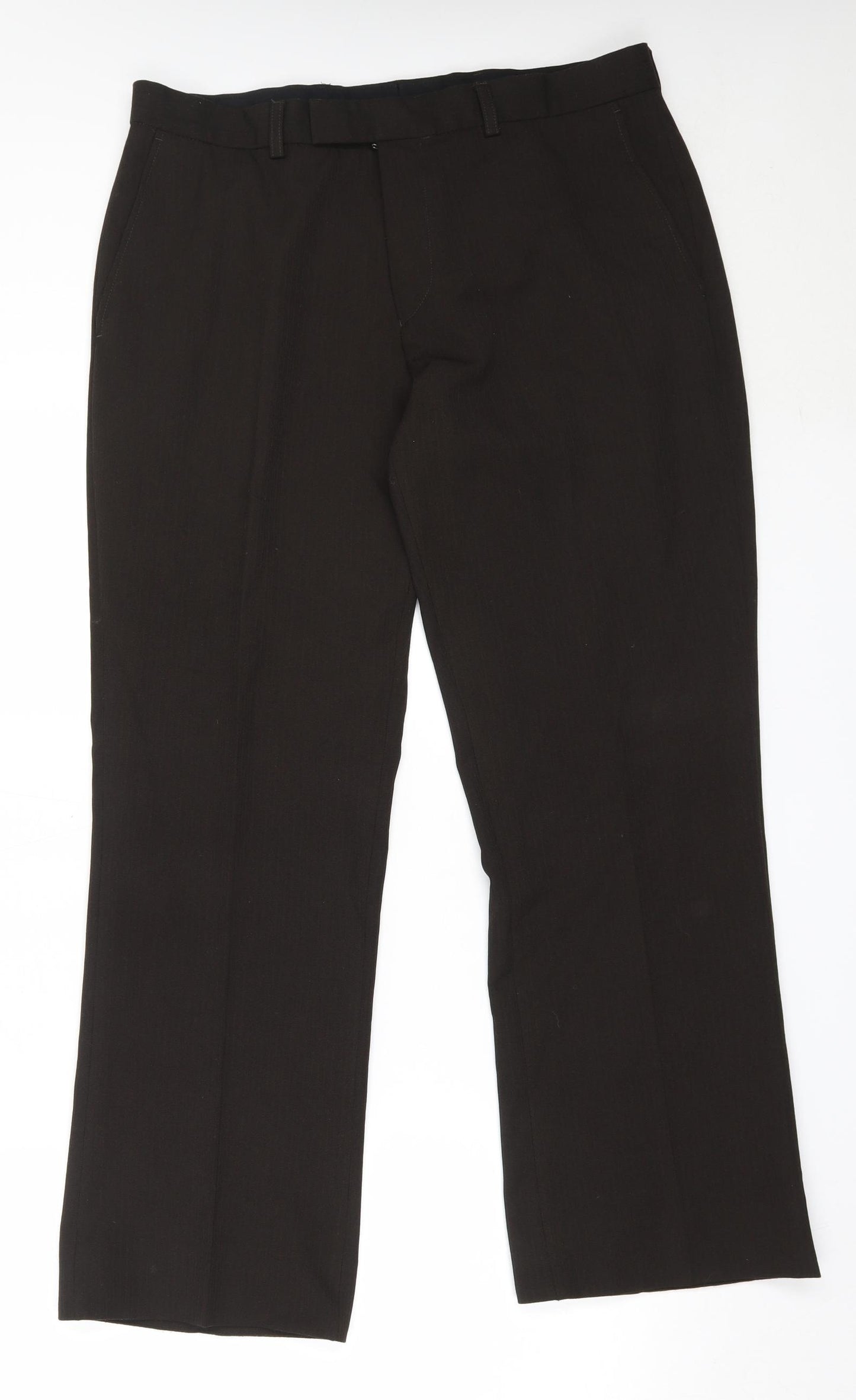 River Island Mens Brown  Polyester Trousers  Size 34 in L30 in Regular