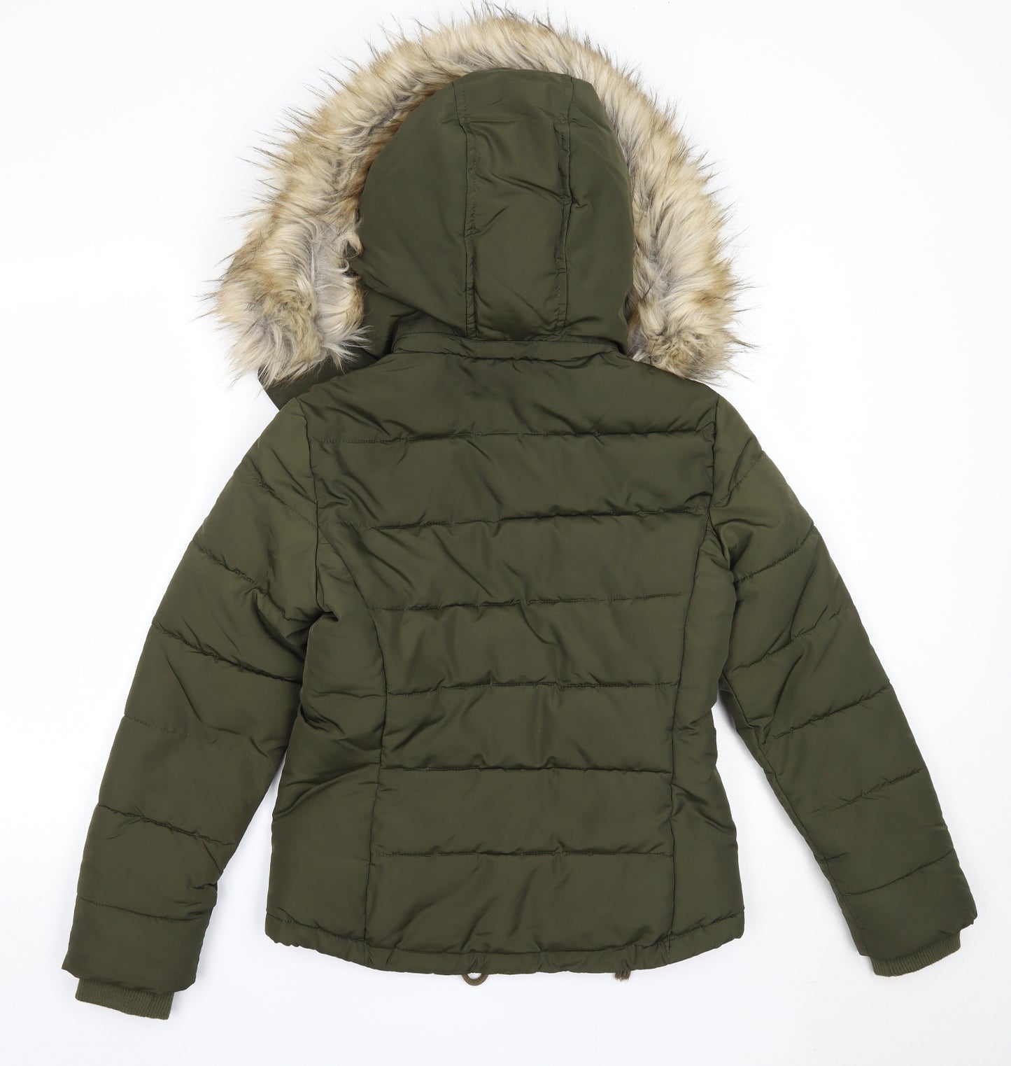 Topshop Womens Green   Puffer Jacket Coat Size 6  Zip