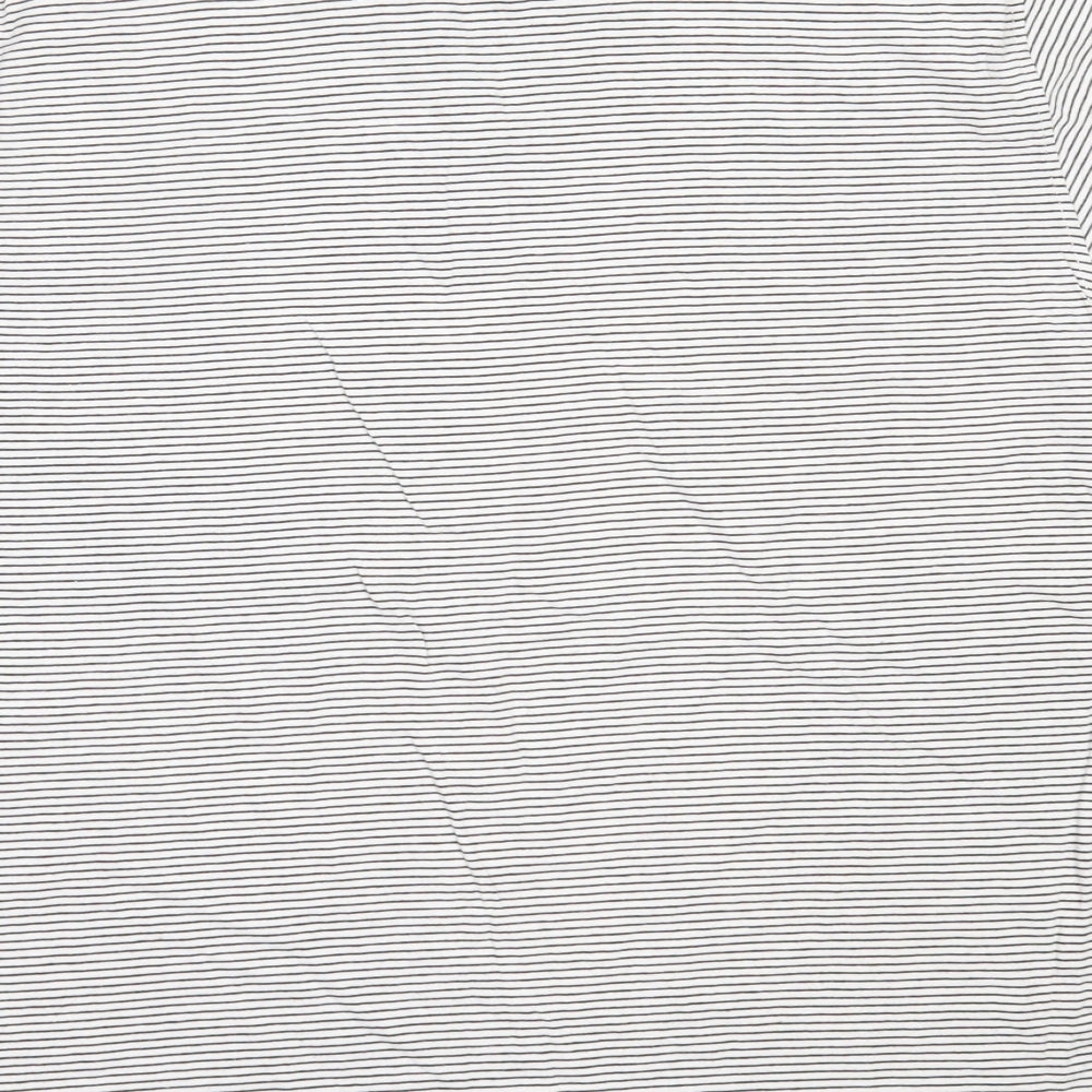 NEXT Mens White Striped Cotton  T-Shirt Size XL Collared