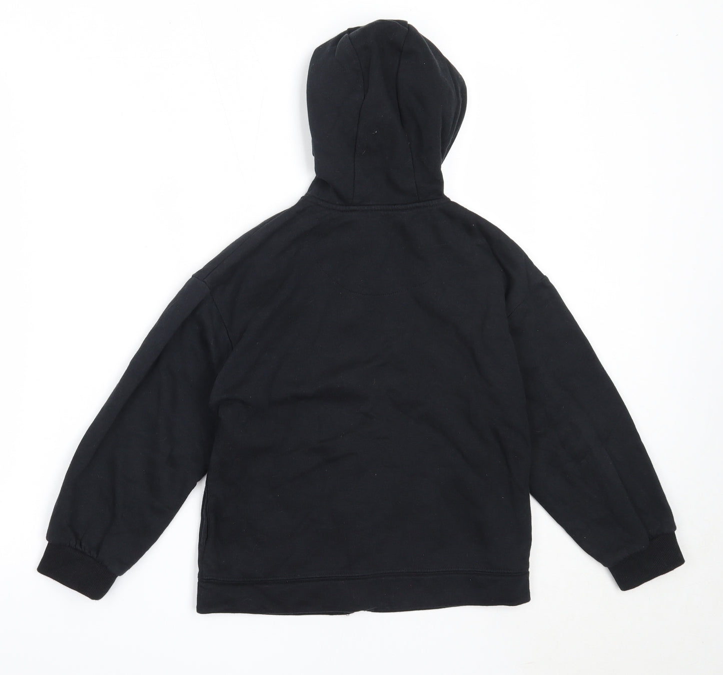F&F Girls Black  Cotton Full Zip Hoodie Size 7-8 Years