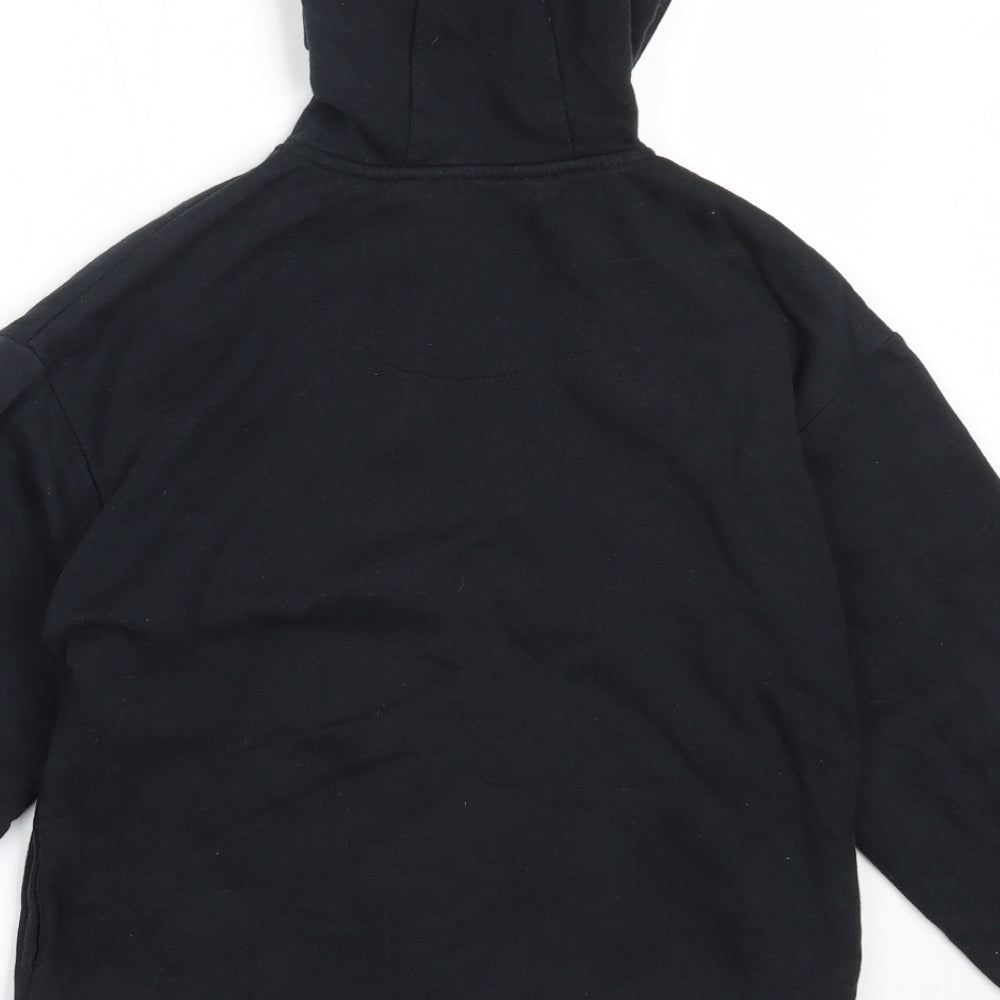 F&F Girls Black  Cotton Full Zip Hoodie Size 7-8 Years