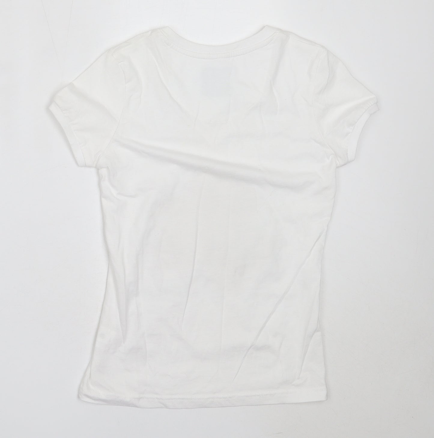 Preworn Womens White  Cotton Basic T-Shirt Size XS V-Neck - ireland