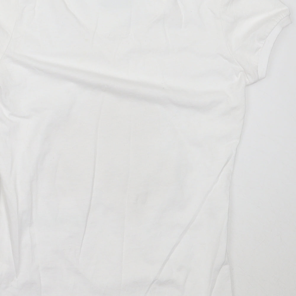 Preworn Womens White  Cotton Basic T-Shirt Size XS V-Neck - ireland