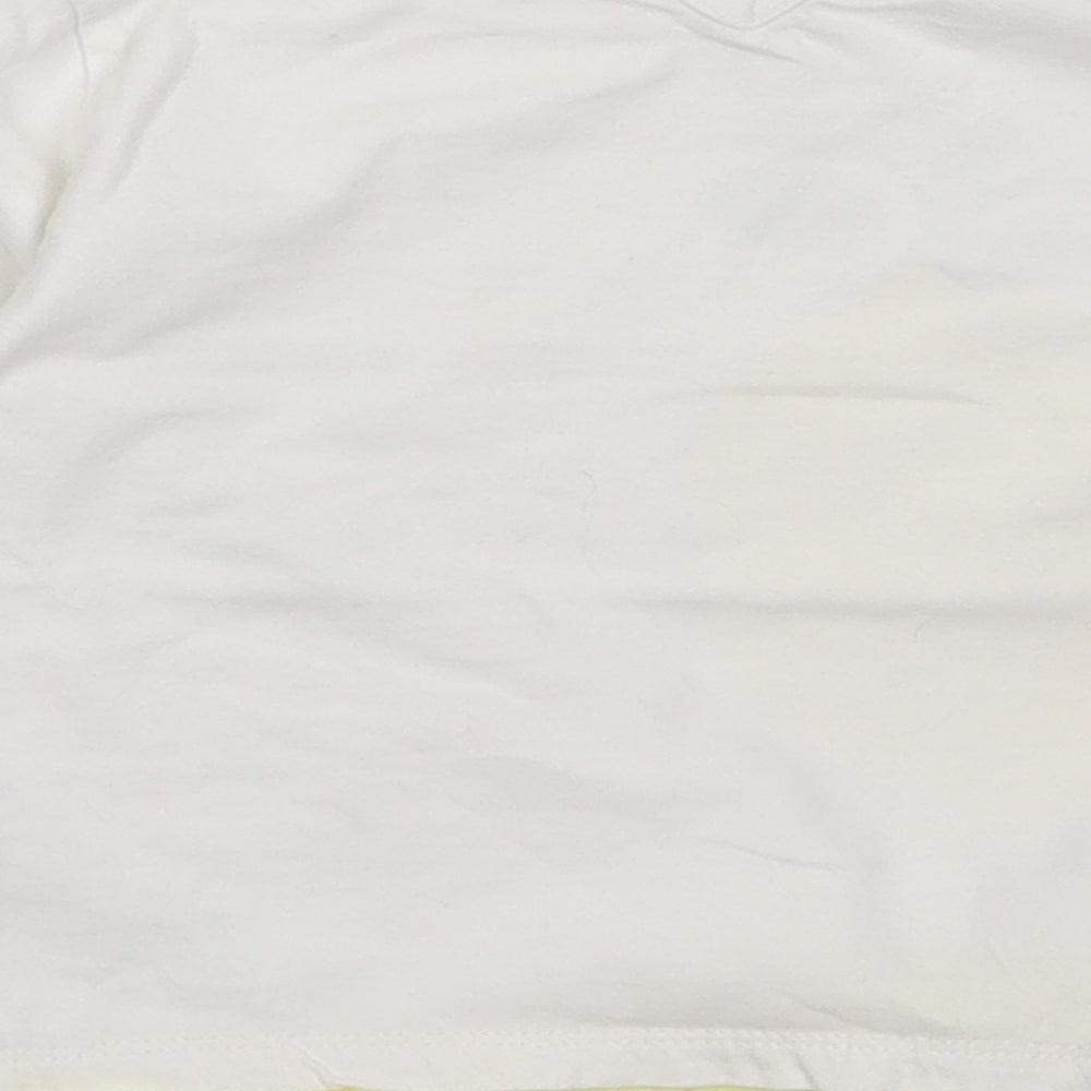 M&Co Girls White  Cotton Basic T-Shirt Size 2-3 Years Round Neck