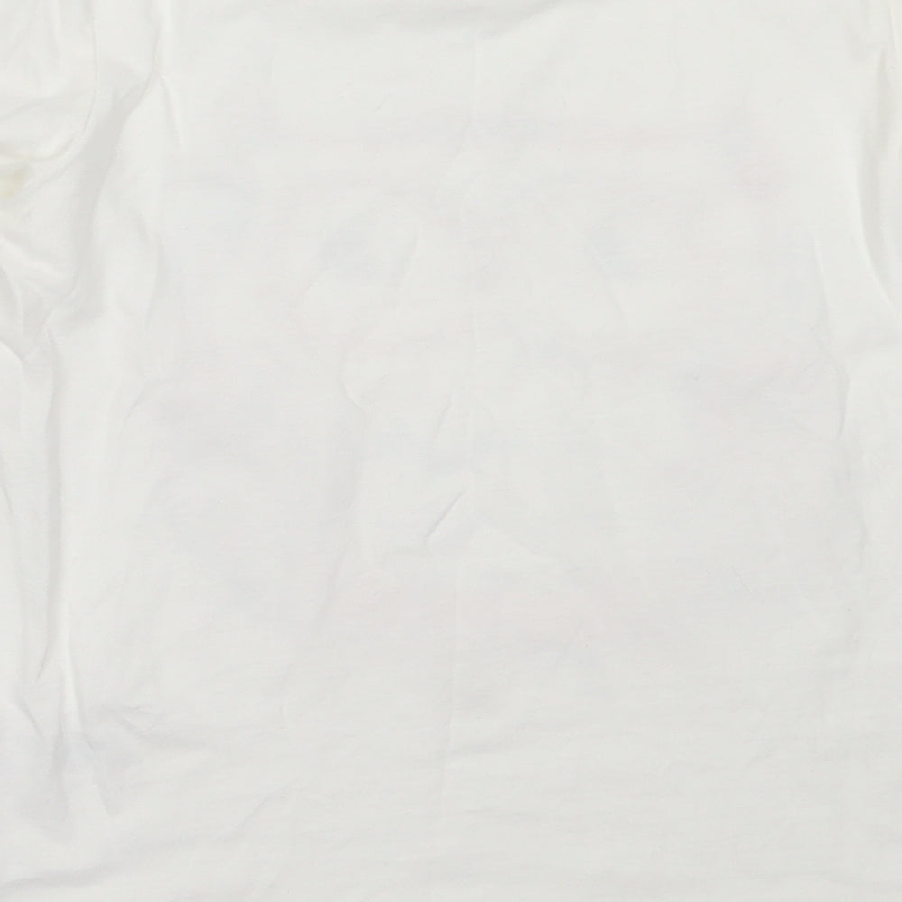 Nutmeg Girls White  Cotton Basic T-Shirt Size 10-11 Years Round Neck