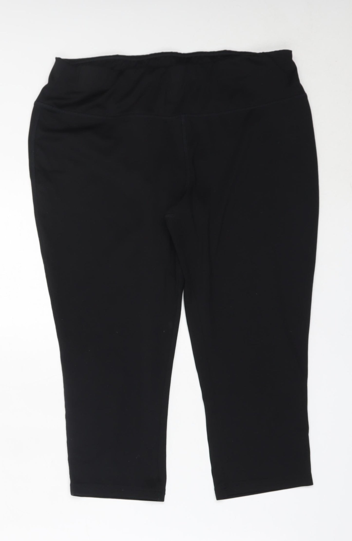 Papaya Womens Black  Polyester Cropped Leggings Size L L19 in Regular