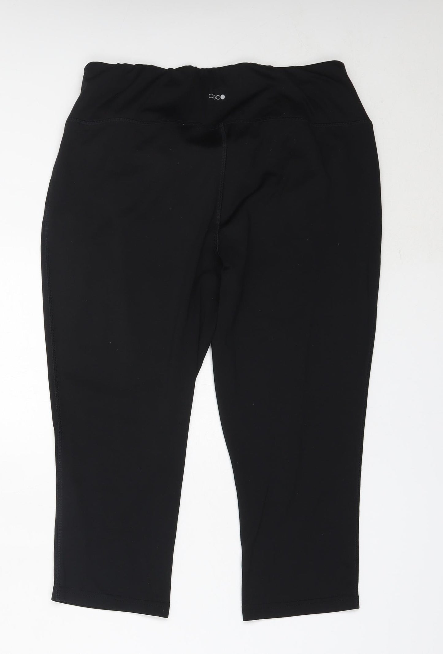 Papaya Womens Black  Polyester Cropped Leggings Size L L19 in Regular