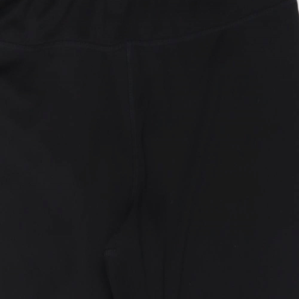 Papaya Womens Black  Polyester Cropped Leggings Size L L19 in Regular