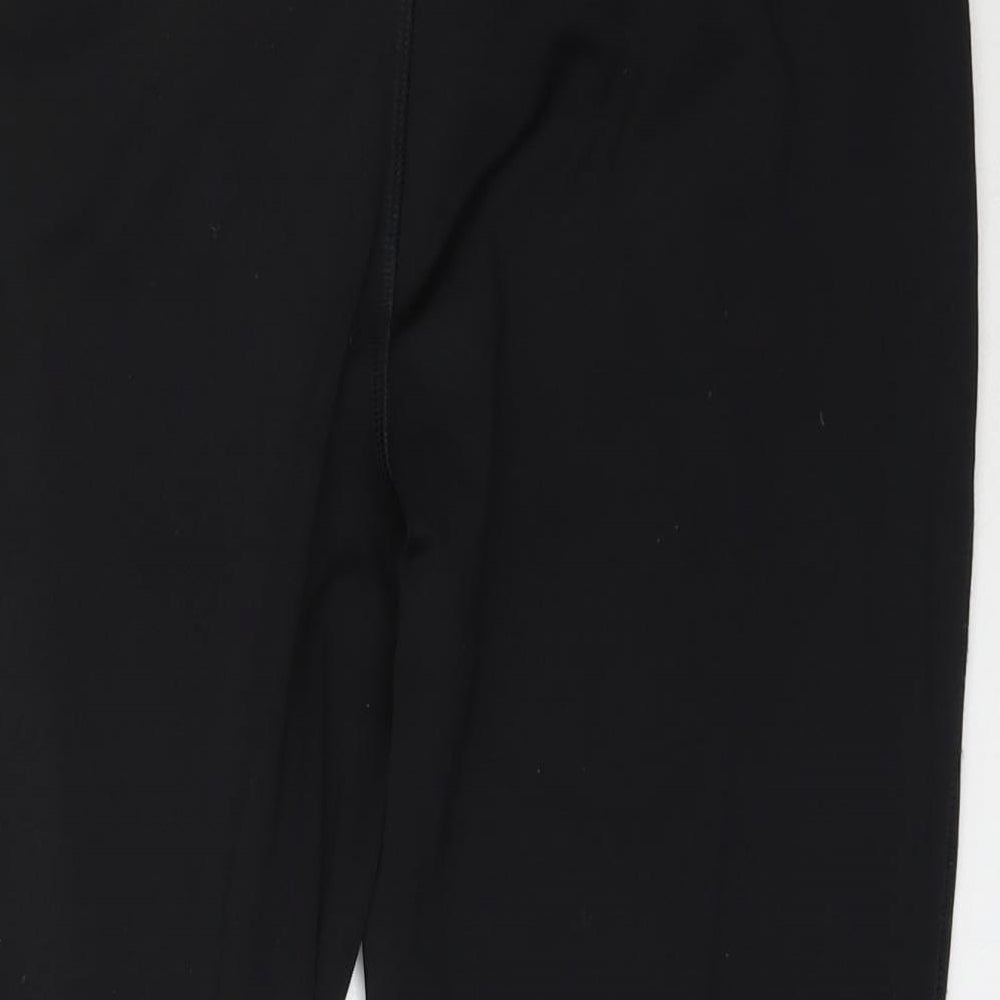 Papaya Womens Black  Polyester Cropped Leggings Size L L19 in Regular