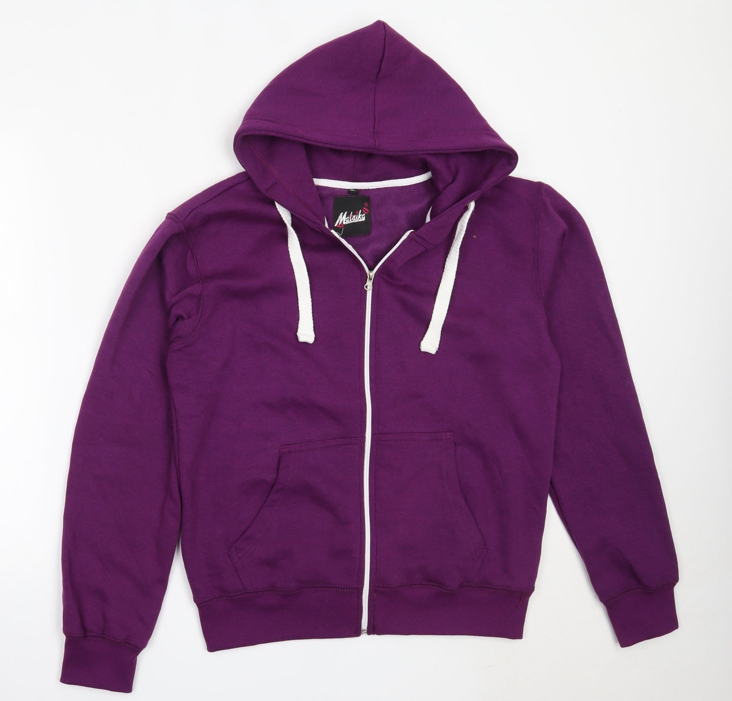 Malaika Womens Purple  Polyester Full Zip Hoodie Size XL