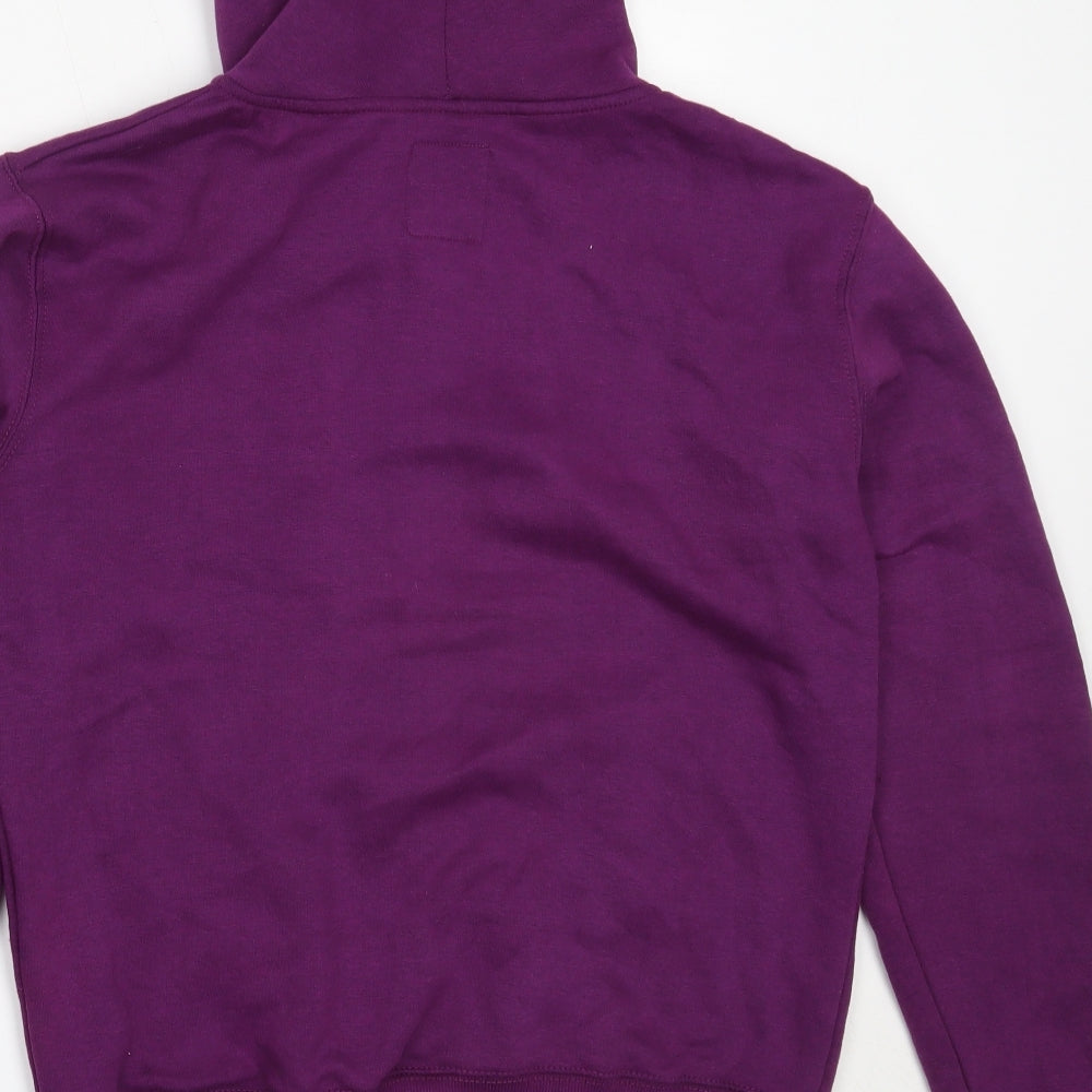 Malaika Womens Purple  Polyester Full Zip Hoodie Size XL