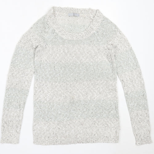 TU Womens Grey Round Neck  Cotton Pullover Jumper Size 8