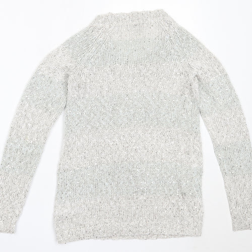 TU Womens Grey Round Neck  Cotton Pullover Jumper Size 8