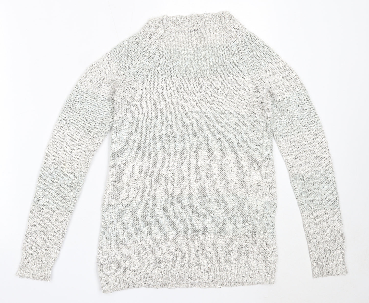 TU Womens Grey Round Neck  Cotton Pullover Jumper Size 8