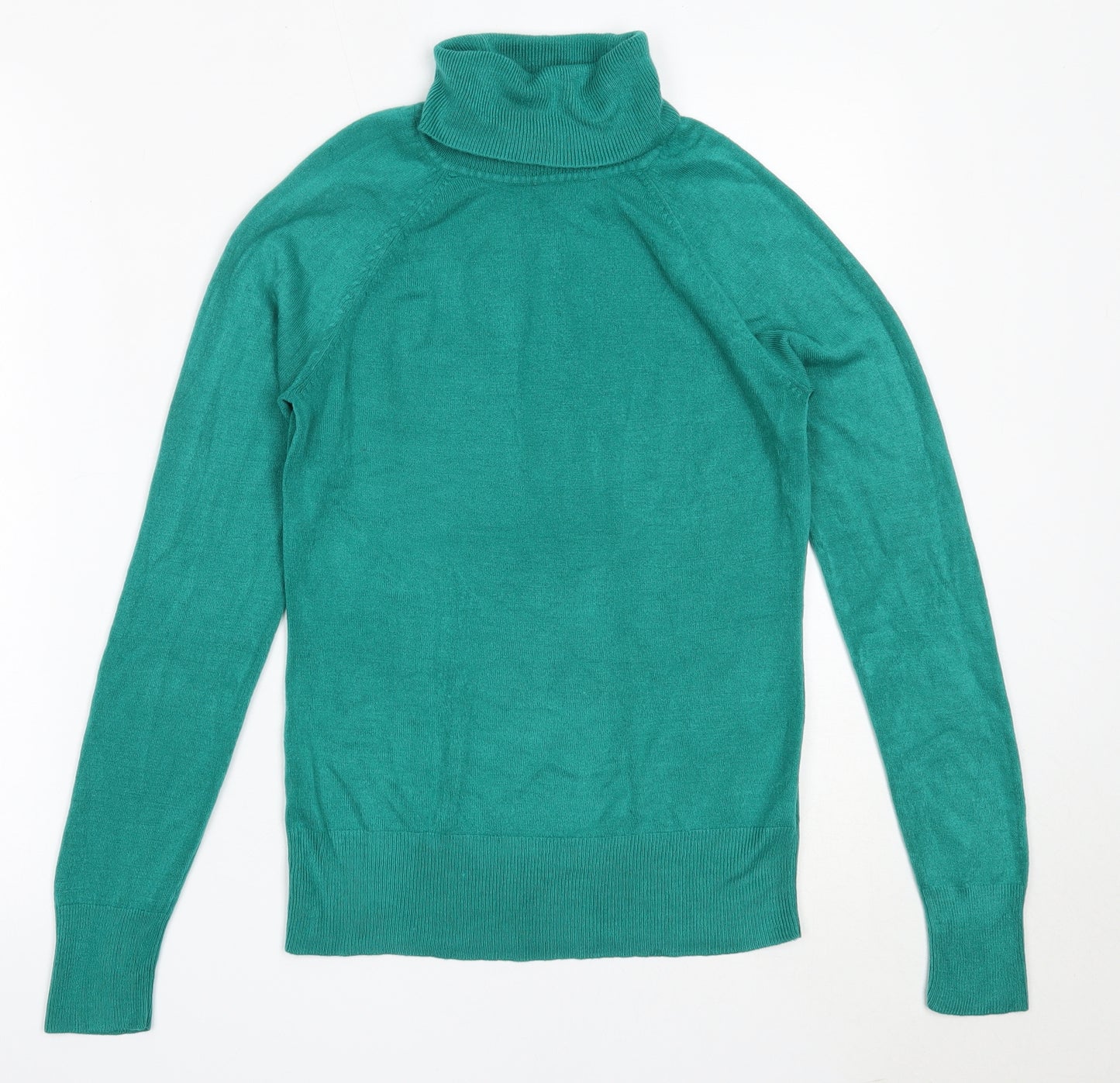 TU Womens Green Roll Neck  Acrylic Pullover Jumper Size 10