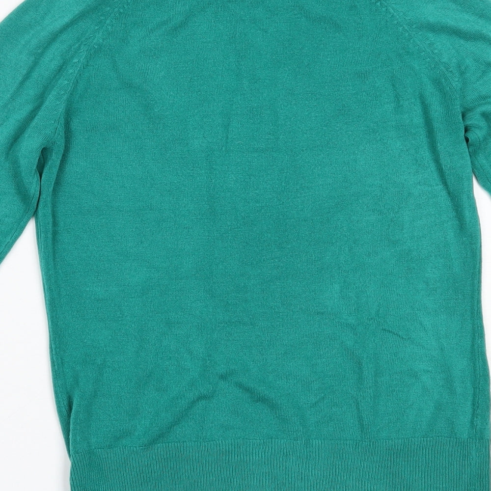 TU Womens Green Roll Neck  Acrylic Pullover Jumper Size 10