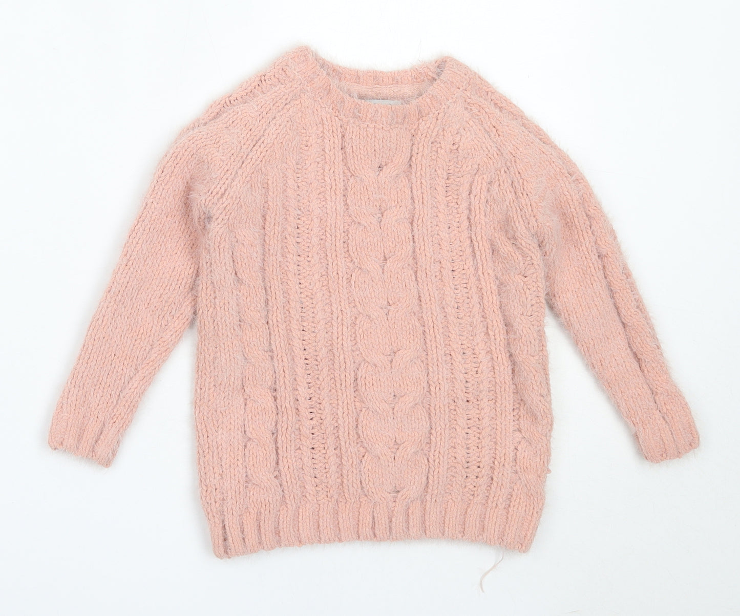 Primark Girls Pink Round Neck  Polyester Pullover Jumper Size 4-5 Years