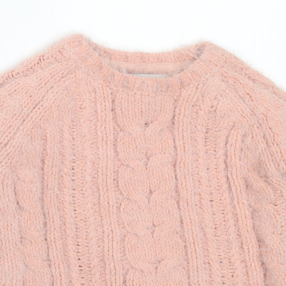 Primark Girls Pink Round Neck  Polyester Pullover Jumper Size 4-5 Years