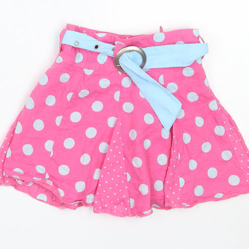 Pumpkin Patch Girls Pink Polka Dot Cotton Skater Skirt Size 12 Months