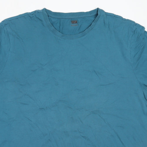 F&F Mens Green  Cotton  Button-Up Size 2XL Round Neck