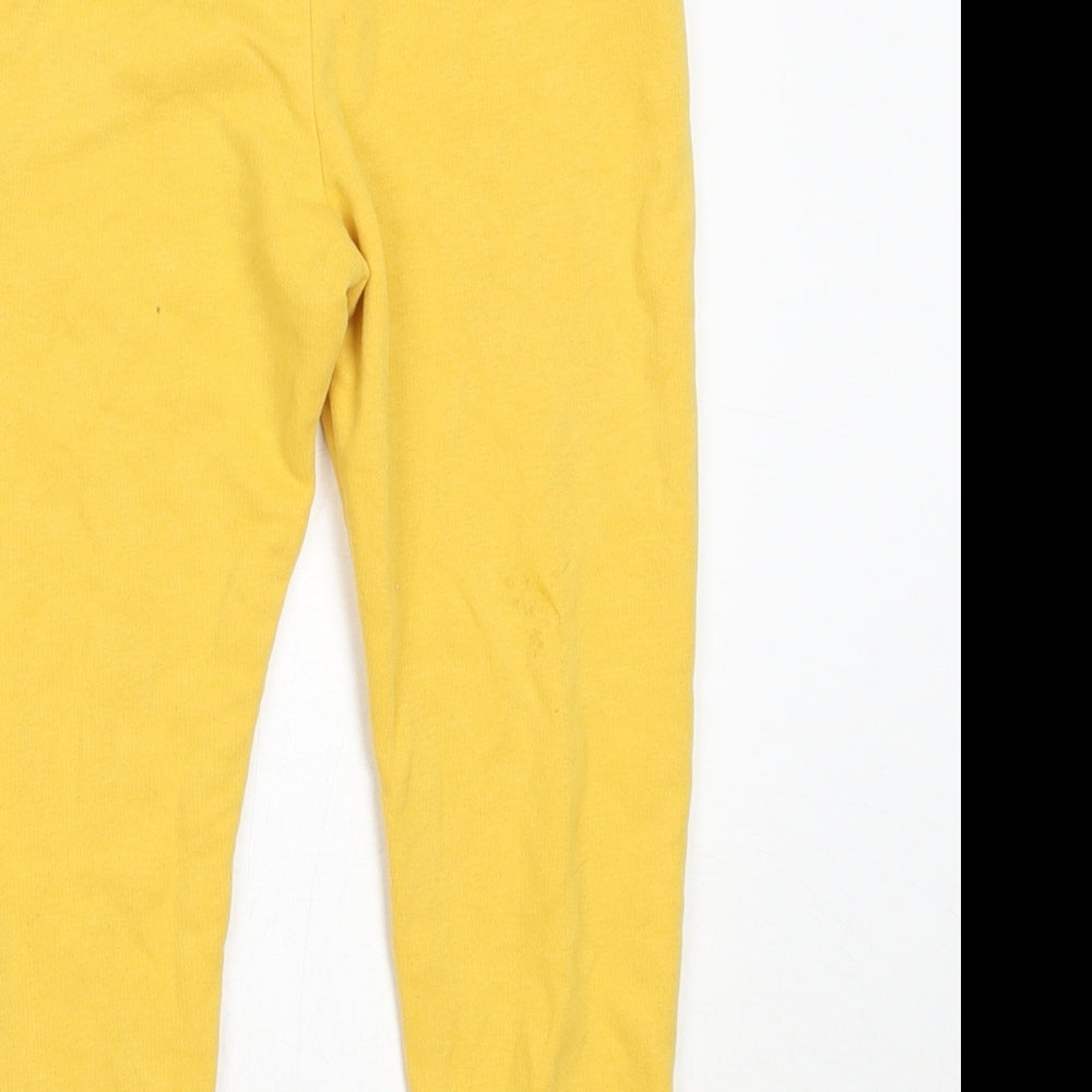 George Girls Yellow  Cotton Jogger Trousers Size 3-4 Years  Regular