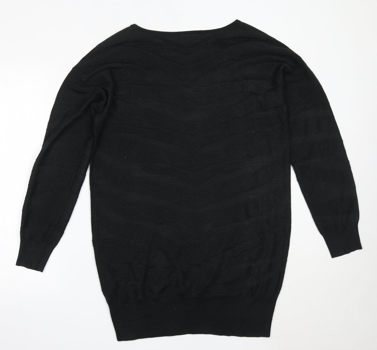 Wallis Womens Black Round Neck  Acrylic Pullover Jumper Size M