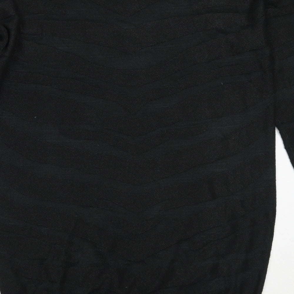 Wallis Womens Black Round Neck  Acrylic Pullover Jumper Size M