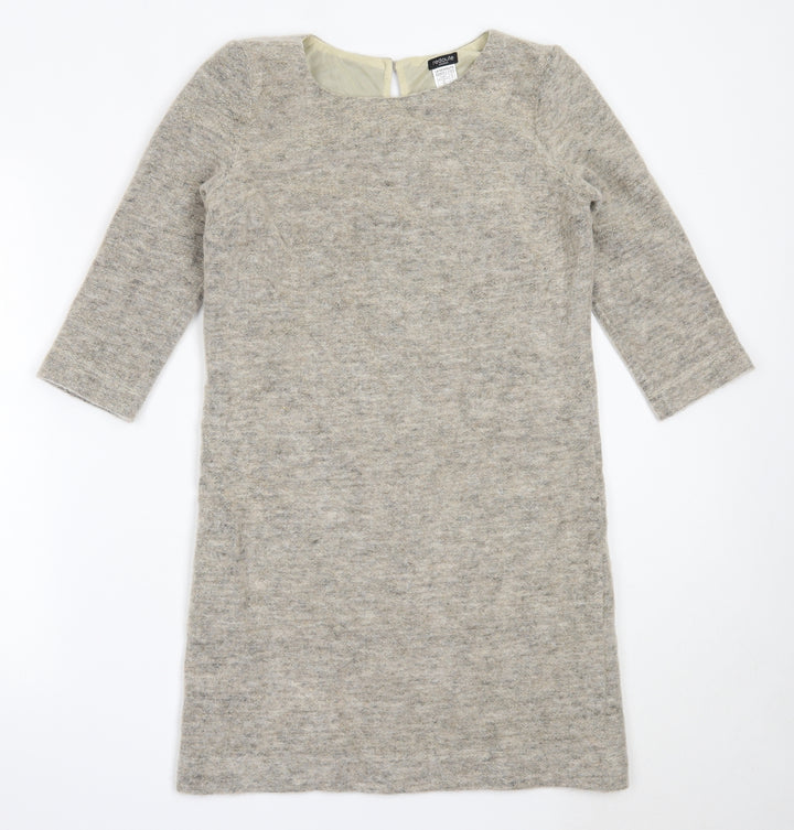 La Redoute Womens Beige Polyester Jumper Dress Size 8 Round Neck