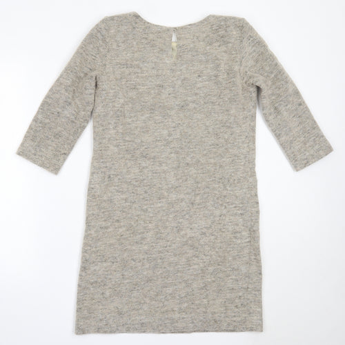 La Redoute Womens Beige  Polyester Jumper Dress  Size 8  Round Neck