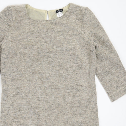 La Redoute Womens Beige  Polyester Jumper Dress  Size 8  Round Neck