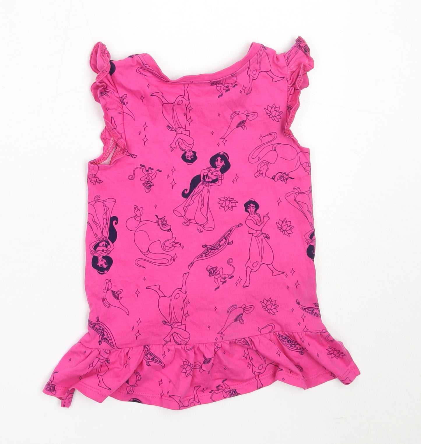 George Girls Pink  Cotton Basic T-Shirt Size 2-3 Years Round Neck  - aladdin