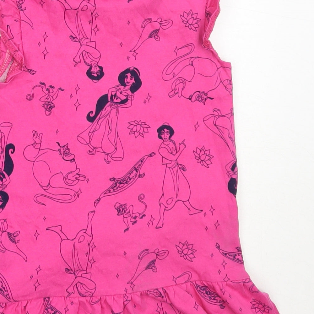 George Girls Pink  Cotton Basic T-Shirt Size 2-3 Years Round Neck  - aladdin