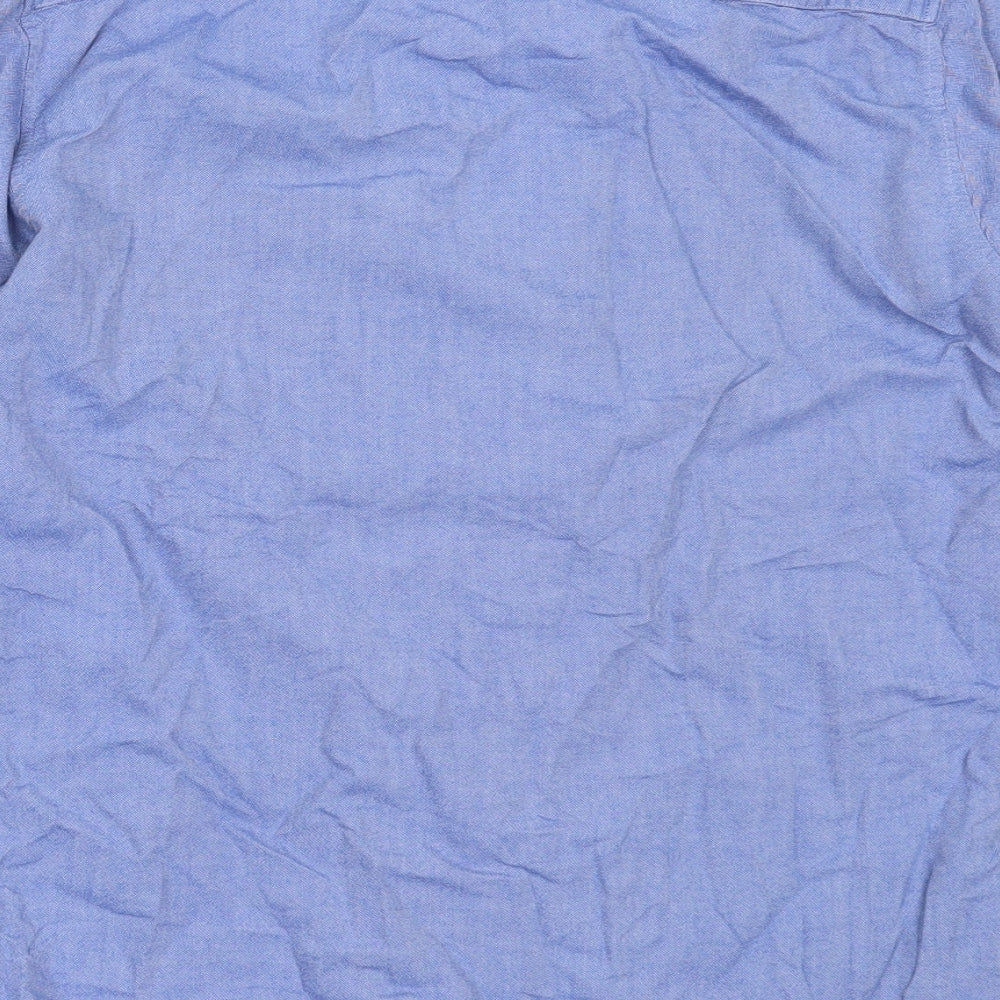 Easy Mens Blue  Cotton  Button-Up Size S Collared