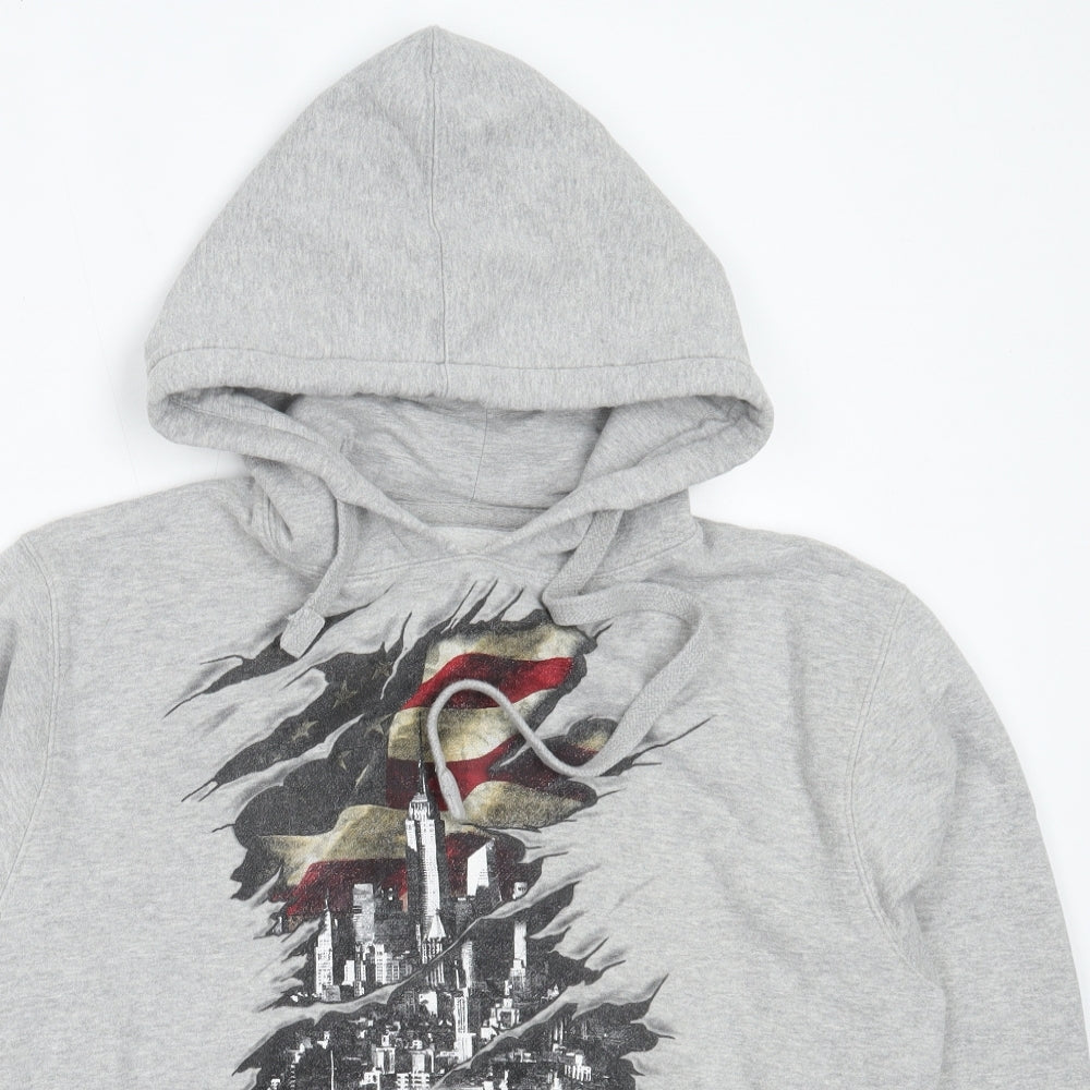 Preworn Mens Grey  Cotton Pullover Hoodie Size S